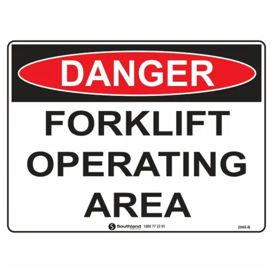 Forklift Operating Area Sign