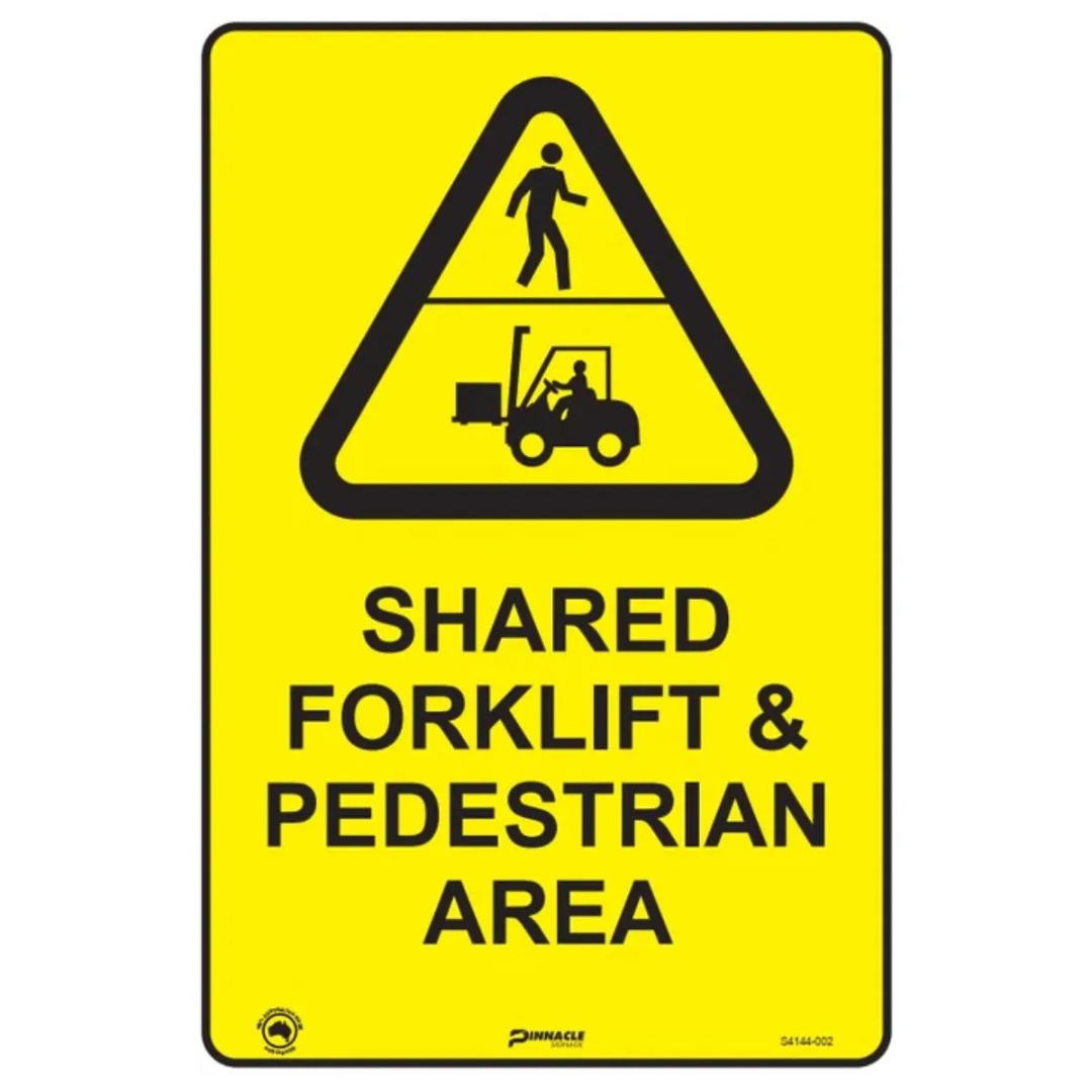 Shared Forklift & Pedestrian Area Sign